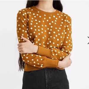 Madewell Mustard Polka Dot sweatshirt